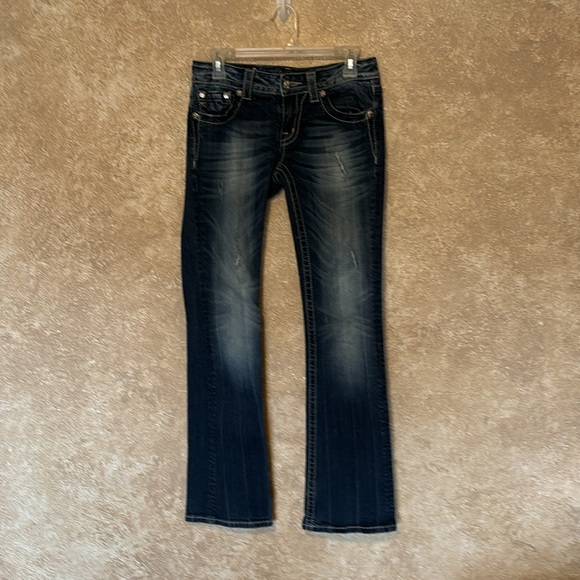 Miss Me distressed boot cut, Sz 27, Color~medium to darker blue - Picture 4 of 8